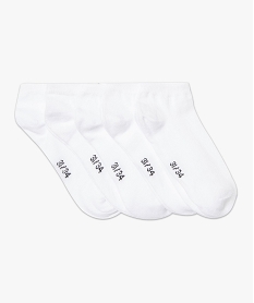 chaussettes garcon ultra-courtes unies (lot de 5 paires) blanc standard2033801_2