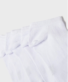 chaussettes garcon ultra-courtes unies (lot de 5 paires) blanc standard2033801_3