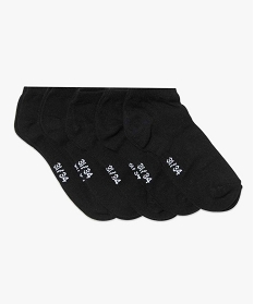 chaussettes garcon ultra-courtes unies (lot de 5 paires) noir2033901_1