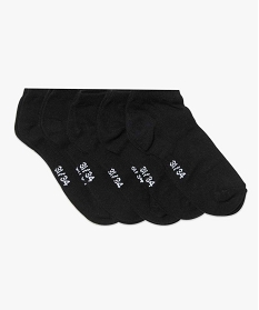 GEMO Chaussettes garçon ultra-courtes unies (lot de 5 paires) noir standard