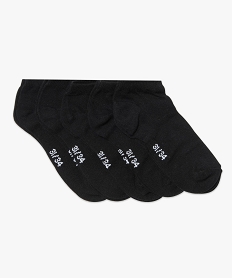 chaussettes garcon ultra-courtes unies (lot de 5 paires) noir standard2033901_2