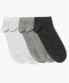 chaussettes garcon ultra-courtes unies (lot de 5 paires) gris standard2034001_1