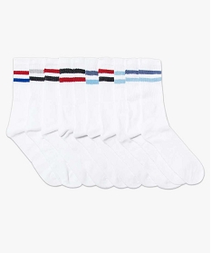 lot x10 chaussettes hautes de sport blanc2036801_1