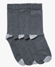 lot de 5 paires de chaussettes hautes bicolores gris2037901_1