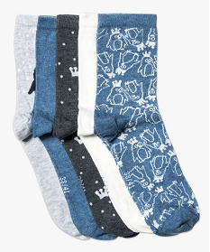 lot de 5 paires de chaussettes a motifs bleu chaussettes2047701_1