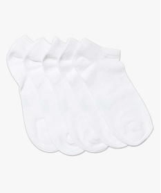 GEMO Chaussettes femme ultra courtes unies (lot de 5) blanc standard