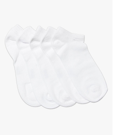 chaussettes femme ultra courtes unies (lot de 5) blanc standard chaussettes2050201_2