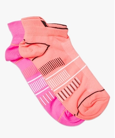 lot x2 paires de chaussettes ultra courtes de sport rose chaussettes2050401_1