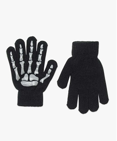 gants garcon imprime squelette reflechissant noir2094601_1