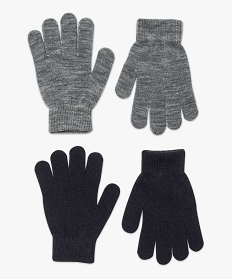 GEMO Gants garçon unis (lot de 2 paires) Noir