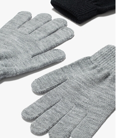 gants garcon lot de 2 paires unies gris2094701_2