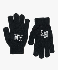 gants avec inscription ny noir foulards echarpes et gants2107201_1