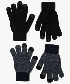 gants garcon compatibles ecrans tactiles (lot de 2 paires) gris standard2107301_1