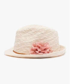 chapeau style panama avec fleur beige2111901_2