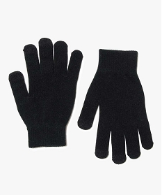 GEMO Gants unis compatibles écrans tactiles femme noir standard