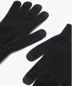 gants unis compatibles ecrans tactiles femme noir standard bonnets echarpes gants2119701_4