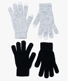 lot de deux paires de gants pour ecrans tactiles gris2120401_3