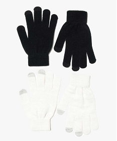 gants adaptes aux ecrans tactiles femme (lot de 2 paires) beige standard autres accessoires2120501_1