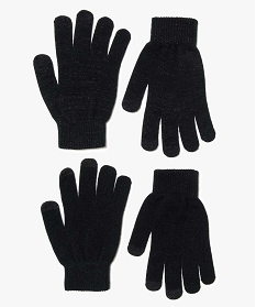 gants adaptes aux ecrans tactiles femme (lot de 2 paires) noir vif2121301_1