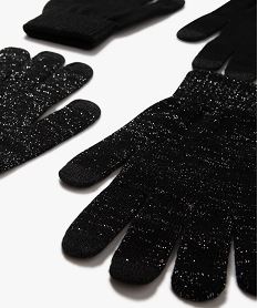 gants adaptes aux ecrans tactiles femme (lot de 2 paires) noir vif bonnets echarpes gants2121301_2