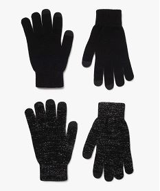 gants adaptes aux ecrans tactiles femme (lot de 2 paires) noir vif bonnets echarpes gants2121301_3