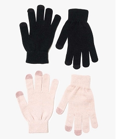 gants adaptes aux ecrans tactiles femme (lot de 2 paires) rose2121501_1