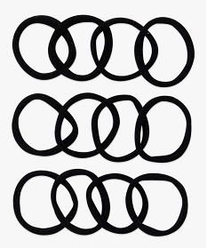 GEMO Élastiques à cheveux femme en mousse (lot de 12) noir standard