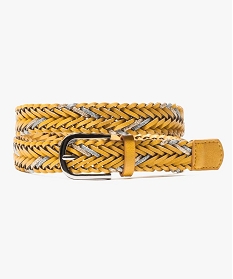 ceinture tressee imitation cuir avec details pailletes jaune2161101_1