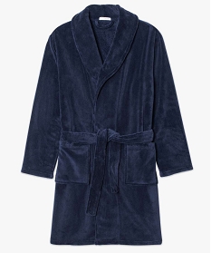 robe de chambre peignoir en maille peluche homme bleu homme G MO