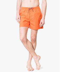 maillot de bain homme coupe short de bain uni orange2229001_1