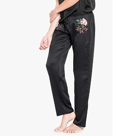 pantalon de pyjama a imprime fleuri noir2265401_1