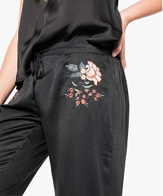 pantalon de pyjama a imprime fleuri noir separable de nuit2265401_2