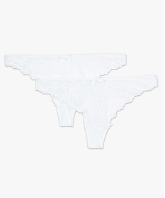 string femme dentelle et plumetis (lot de 2) blanc strings tangas2276301_4