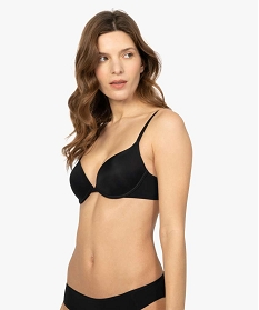 GEMO Soutien-gorge corbeille à armatures et bonnets coqués en microfibre Noir