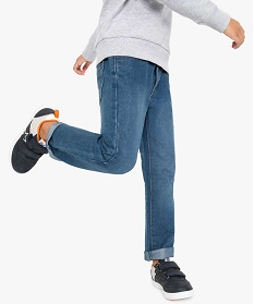 GEMO Jean garçon coupe Regular cinq poches bleu vif