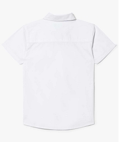 chemise garcon unie en popeline de coton a manches courtes blanc2323401_3