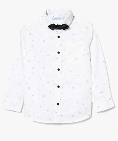 chemise a motifs et noud papillon blanc2324201_2