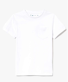 tee-shirt garcon uni a manches courtes en coton bio blanc tee-shirts2338501_1