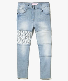 jean slim avec empiecement dentelle gris jeans2408001_2