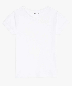tee-shirt fille uni a manches courtes blanc tee-shirts2530501_1