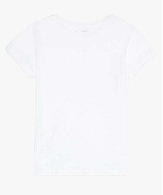 tee-shirt fille uni a manches courtes en coton blanc2530501_2