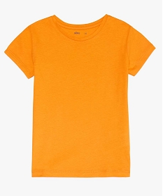 GEMO Tee-shirt fille uni à manches courtes Orange