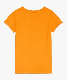 tee-shirt fille uni a manches courtes en coton orange2530701_2