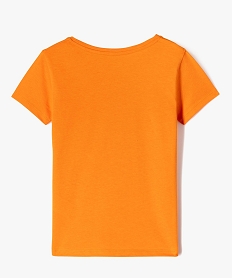 tee-shirt fille uni a manches courtes en coton orange2530701_3