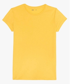 tee-shirt uni a manches courtes fille jaune2535101_1