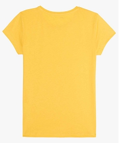 tee-shirt uni a manches courtes fille jaune2535101_2
