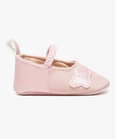 chaussures de naissance avec motif papillon et bride elastiquee rose2538701_1