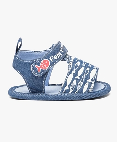 sandales de naissance avec motifs poissons bleu chaussures de naissance2539101_1