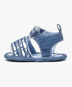 sandales de naissance avec motifs poissons bleu chaussures de naissance2539101_3