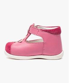chaussures premiers pas en cuir a details brillants rose chaussures de parc2540001_3